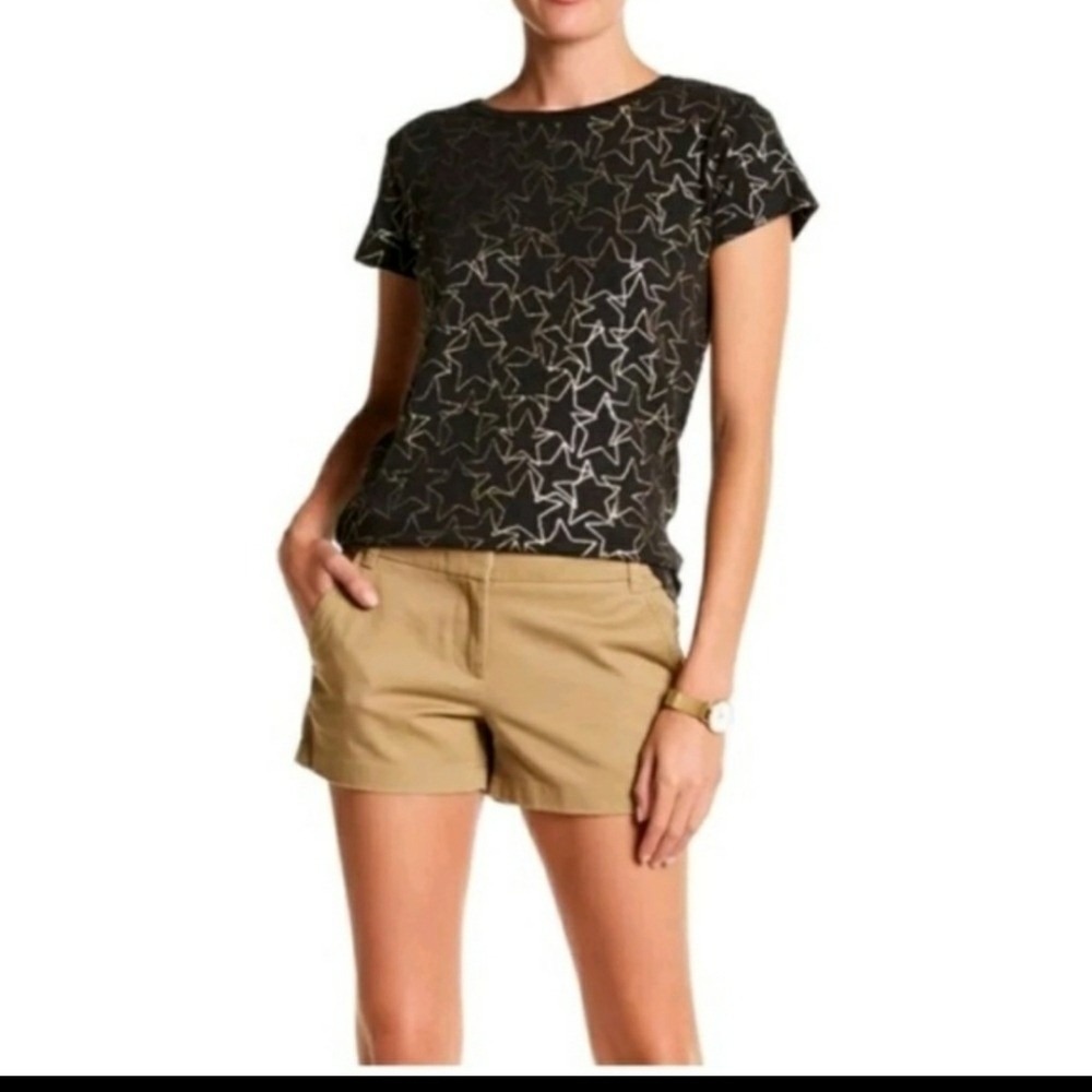 J.Crew Chino Shorts Womens 8 Khaki Tan Stretch Cotton 3.5 Inch Inseam Casual